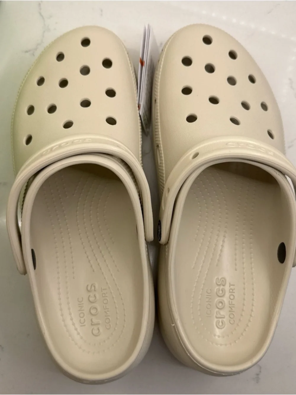 CROCS Platform Clog in Light Beige Shoes